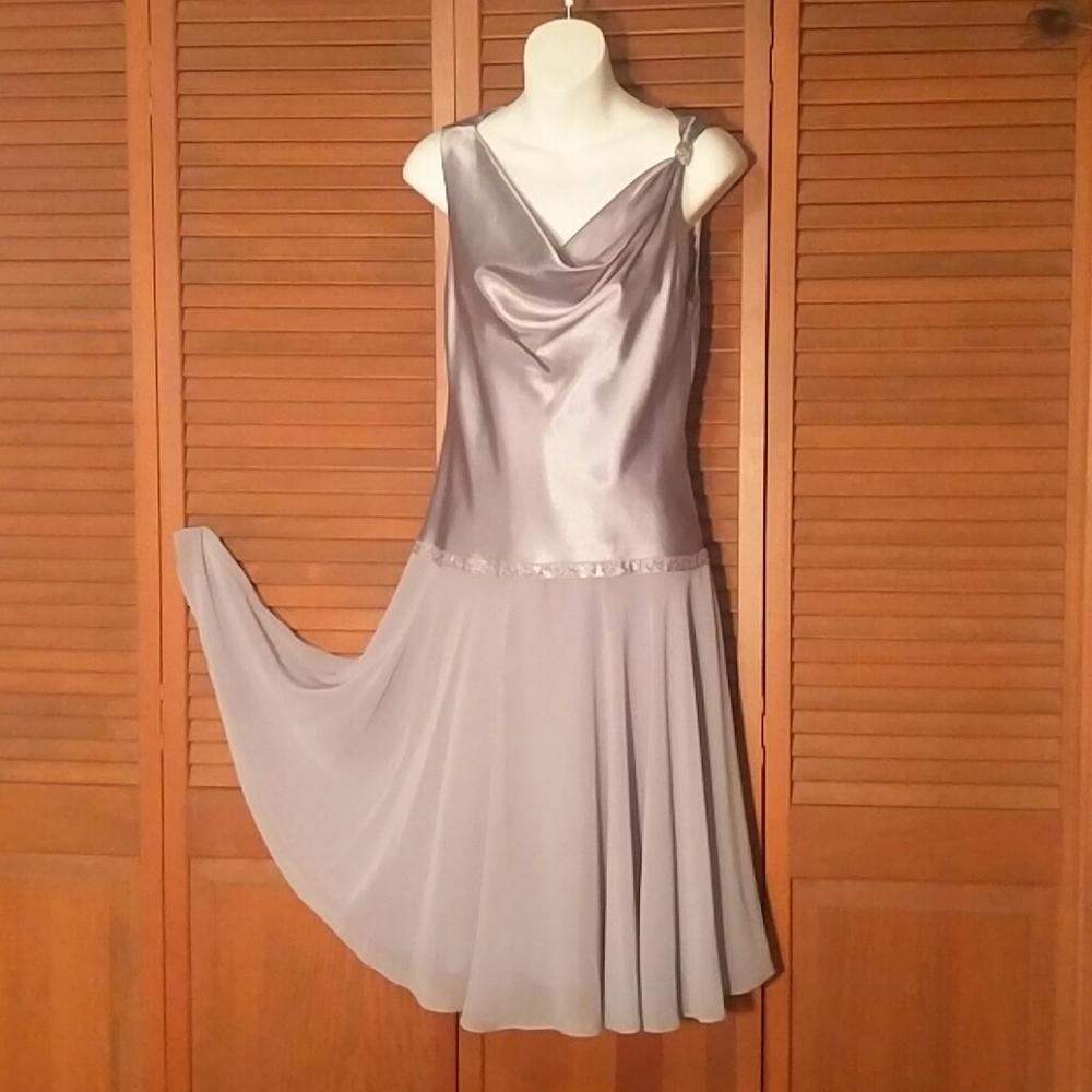 Silver stunning occasion cocktail dress